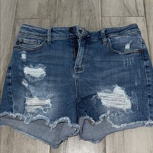 Judy Blue Ripped Denim Jean Shorts